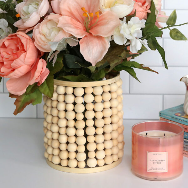 DIY beaded vase.