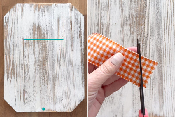 Trim end of ribbon at 45 degree angle.