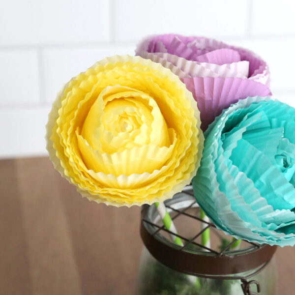 Cupcake liner roses.