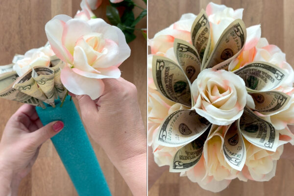 Adding a ring of ten more flowers around the money petals.