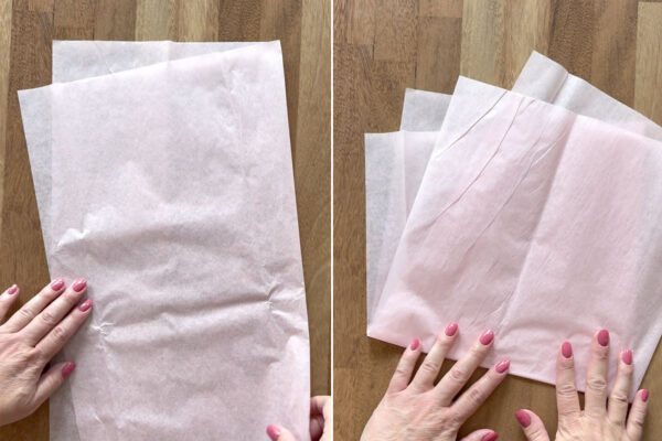 Folding tissue paper.