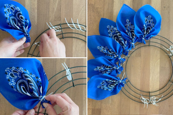 Sliding ends of petal in the zip ties.
