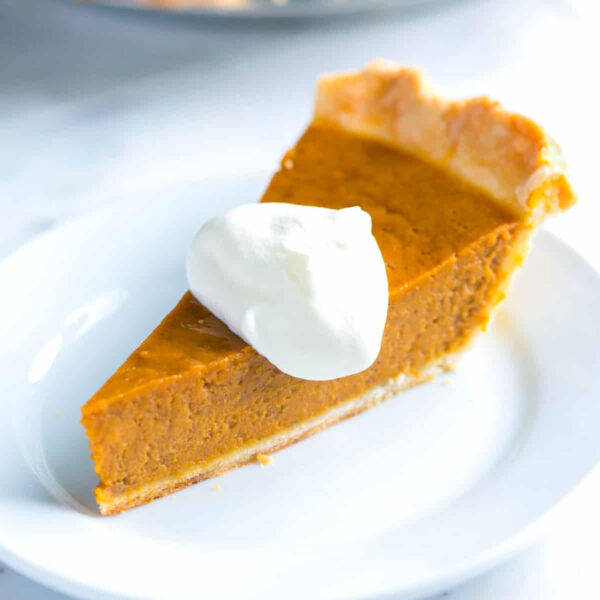 Slice of pumpkin pie.