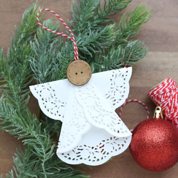 Doily angel Christmas ornament.
