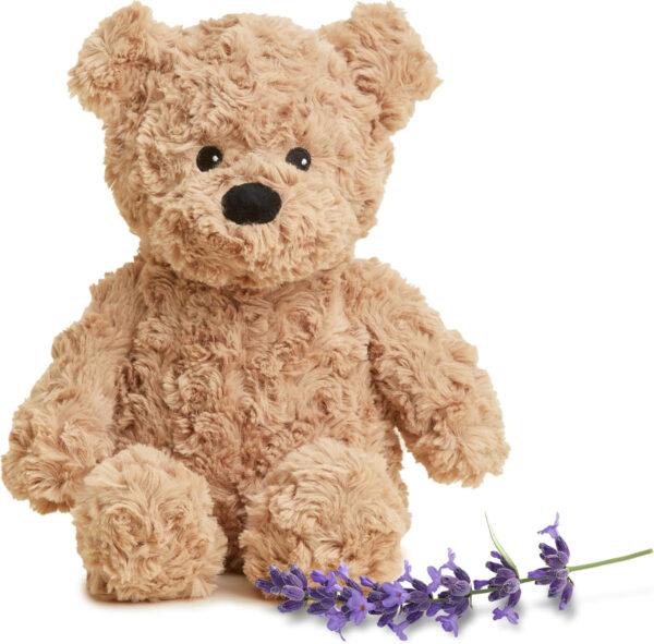 Bear stuffed animal with lavender.