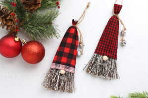 Cinnamon whisk Santa ornaments.