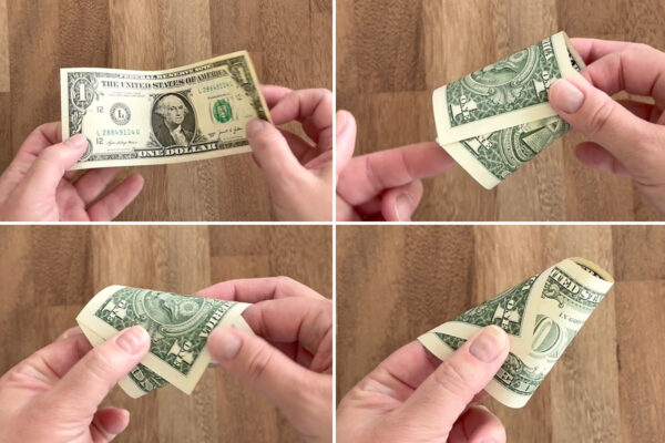 Folding money into branch.