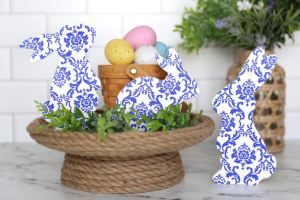 DIY chinoiserie bunnies.