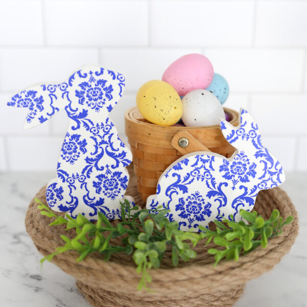 DIY chinoiserie bunnies.