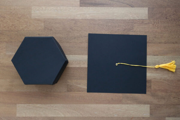 Cardstock square with tassel.
