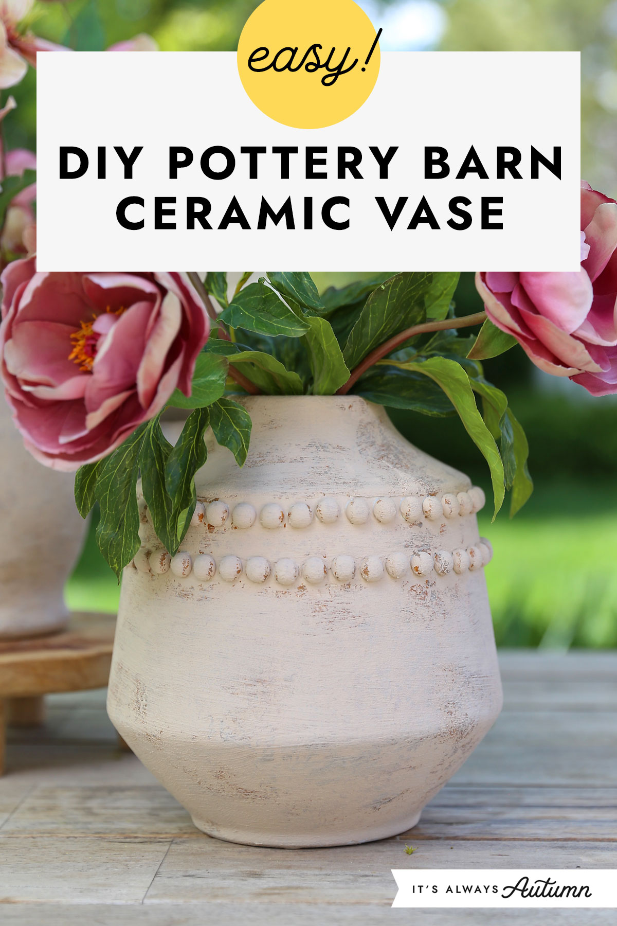 Easy! DIY Pottery Barn ceramic vase.