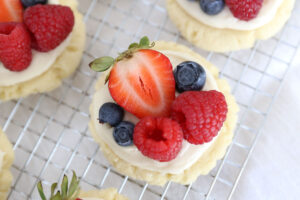 Sugar cookie fruit tart.