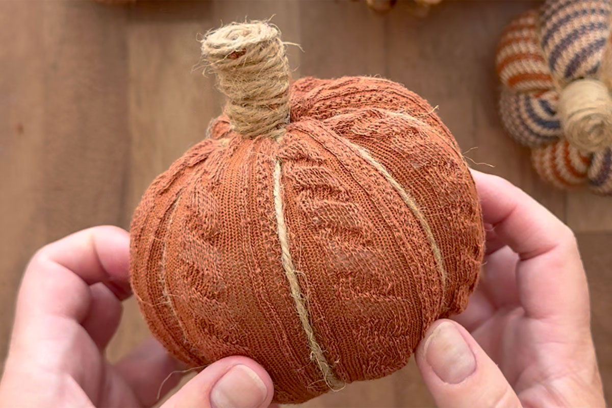 Finished sock pumpkin.