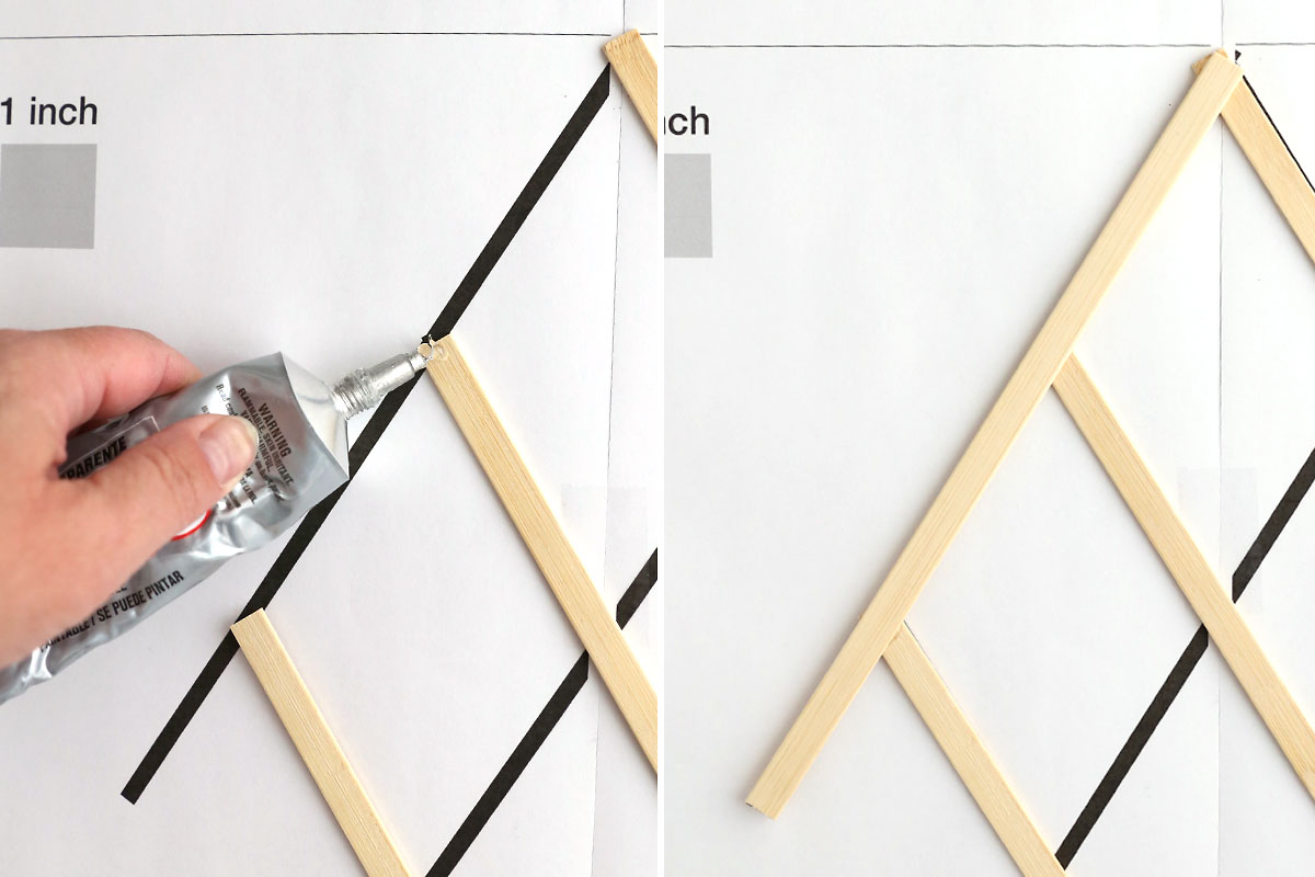 Applying glue.