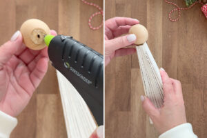 Gluing bead on top for head.